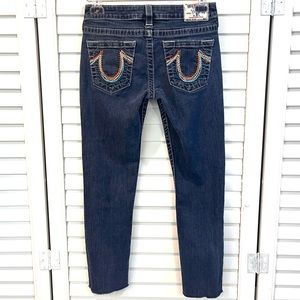 True Religion Rainbow Skinny Raw Hem Jeans